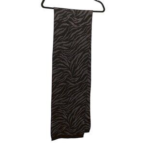 Athleta Black Gray Metallic Animal Print Scarf One Size